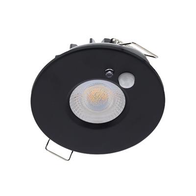 LED PIR inbouwspot IP65 waterdicht met bewegings sensor 6Watt rond ZWART én dimbaar