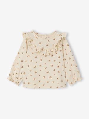 T-shirt met print voor baby's in blouse stijl vanille