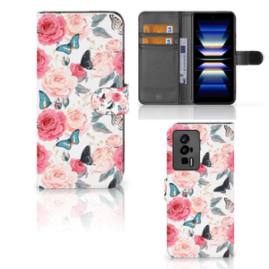 Xiaomi Poco F5 Pro Hoesje Butterfly Roses