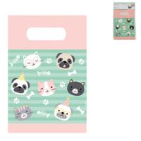 Amscan Hello pets geschenktas hond/kat 23.5 cm set van 8 | 20 stuks