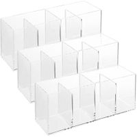 Set van 3x stuks make-up organizer 4 vakken rechthoek 22 x 7 cm van kunststof