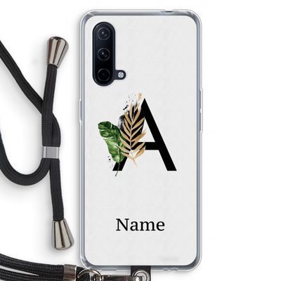 Charcoal Flora: OnePlus Nord CE 5G Transparant Hoesje met koord