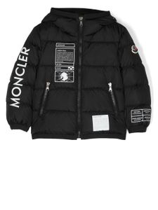 Moncler Enfant doudoune zippée à logo imprimé - Noir