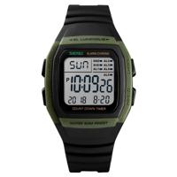 SKMEI 1278 modieuze outdoor 50m waterdichte digitale horloge student sport polshorloge ondersteuning 5 groep wekkers (Army Green)