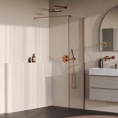 BRAUER Oblivion Inloopdouche - 50x200cm - glascoating - helder glas - geborsteld koper PVD GS-OBI1H50200GK