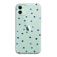 Blauwe stippen: iPhone 11 Transparant Hoesje