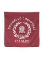 Brunello Cucinelli foulard en soie à logo imprimé - Rouge