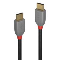 Lindy 36870 0.5m USB C USB C Mannelijk Mannelijk Zwart, Grijs USB-kabel