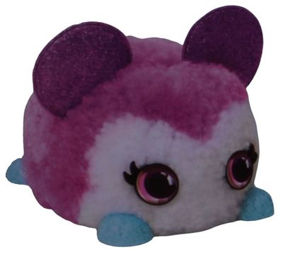 Johntoy DIY dier Fuzzy Fun junior 8 x 11 cm pluche paars/wit