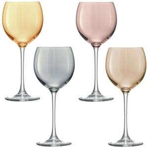 L.S.A. Polka Wijnglas 400 ml Metallics Set van 4 Stuks Assorti