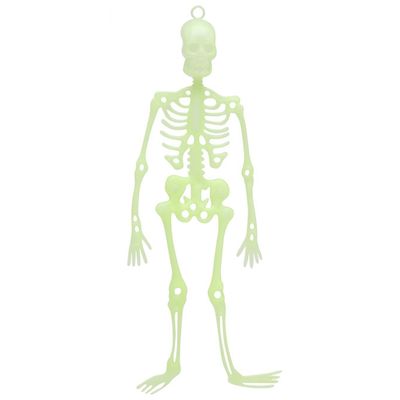 Halloween/horror thema hang decoraties - 1x stuks - skeletten - glow in the dark - 30 cm