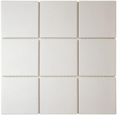The Mosaic Factory London Mozaiek Tegel Vierkant - Super Wit Porselein Ongeglazuurd, R11 95x95x6 mm
