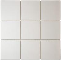 The Mosaic Factory London Mozaiek Tegel Vierkant - Super Wit Porselein Ongeglazuurd, R11 95x95x6 mm