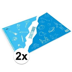 2x Tekenboek A3 papier met tekenpapier