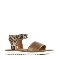 Shoesme MA21S025-E leren sandalen met panterprint goud - thumbnail