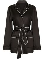 Dolce & Gabbana piped-trim silk shirt - Noir - thumbnail