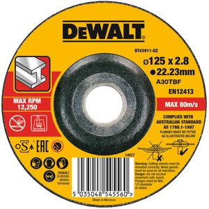 DeWalt Accessoires Extreme 2X Doorslijpschijf METAAL 125 x 2.8 x 22,2mm - DT43911-QZ - DT43911-QZ