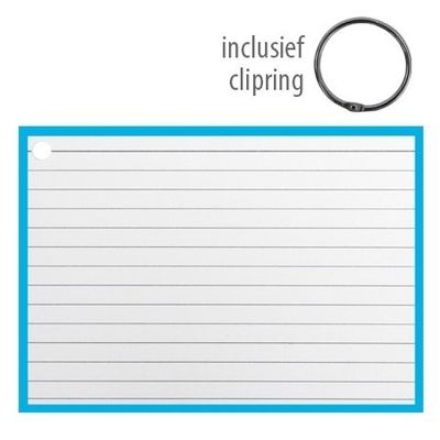 Flashcards A6 incl. clipring Blauw