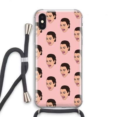 Ugly Cry Call: iPhone XS Max Transparant Hoesje met koord