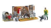 Bruder Stal inclusief Koe en Accessoires