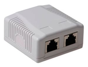 CAT6 FTP wandcontactdoos opbouw 2 x RJ45 LSA+ FA6004