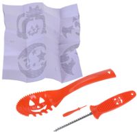 Halloween pompoenen uitsnijden gereedschap set 4-delig oranje