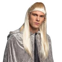 Verkleedpruik met stijl haar heren - blond - Elf/Fantasy - Carnaval - lang haar