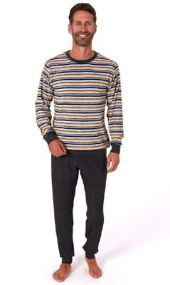 Badstof heren pyjama - Stripes - Warme winter pyjama