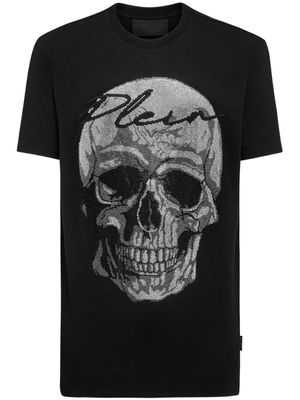 Philipp Plein t-shirt en coton à ornements en cristal - Noir