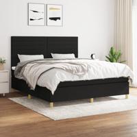 Boxspring met matras stof zwart 180x200 cm