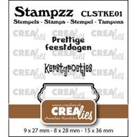 Crealies • stampzz stempelset kerst 01: 2 teksten + 1 tag/label