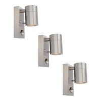 Set van 3 Mason Wandlampen - 4000K neutraal wit - Bewegingssensor en Schemerschakelaar - RVS - IP44 Waterdicht - Wandspot voor binnen en buiten