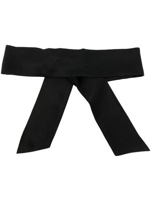 Fleur Du Mal blouse en soie à logo brodé - Noir