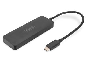 Digitus DS-45333 HDMI / USB-C Adapter [1x USB-C - 3x HDMI-bus] Zwart Zonder laadbus, 4K UHD