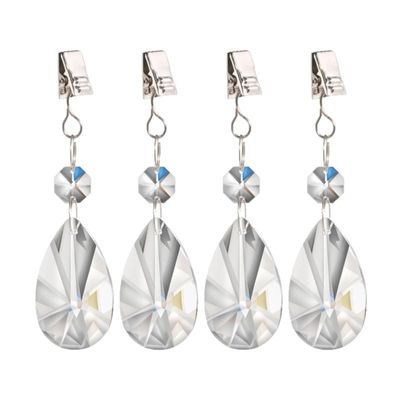 4x stuks tafelkleedgewichtjes kristallen druppels glas