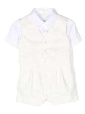 Dolce & Gabbana Kids barboteuse à design superposé - Tons neutres