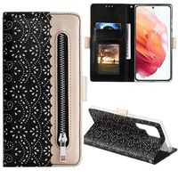 Kantpatroon Samsung Galaxy S22 Ultra 5G Wallet Case - Zwart - thumbnail