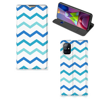 Samsung Galaxy M51 Hoesje met Magneet Zigzag Blauw - thumbnail