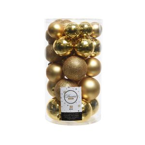 Decoris kerstballen - 30x st - goud - 4, 5 en 6 cm - kunststof - kerstversiering