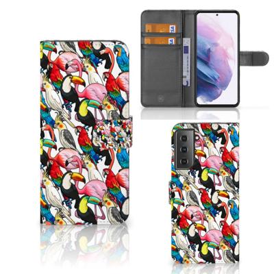 Samsung Galaxy S21 Plus | Telefoonhoesje | Met pasjeshouder | Birds