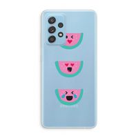 Smiley watermeloen: Samsung Galaxy A73 Transparant Hoesje