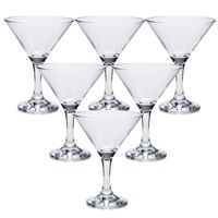 Cocktail/martini glazen - Set van 6x stuks - transparant - 190 ml