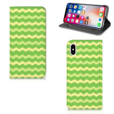 Apple iPhone Xs Max | Hoesje met Magneet | Waves Green