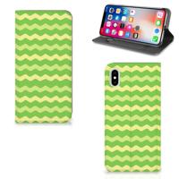 Apple iPhone Xs Max | Hoesje met Magneet | Waves Green