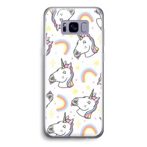 Rainbow Unicorn: Samsung Galaxy S8 Transparant Hoesje