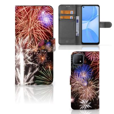 OPPO A73 5G | Wallet Case | met Pasjes | Vuurwerk