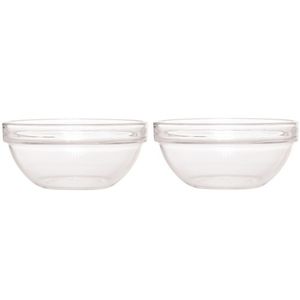 2x Salade schalen/slakommen van glas 29 cm