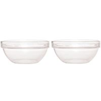 2x Salade schalen/slakommen van glas 29 cm