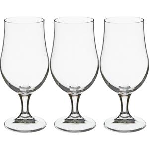 Secret de Gourmet Bierglazen - 12x stuks - transparant - voetglazen - 370 ml - 18 cm