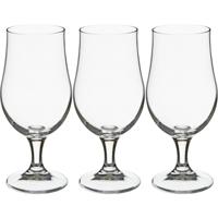 Secret de Gourmet Bierglazen - 12x stuks - transparant - voetglazen - 370 ml - 18 cm - thumbnail